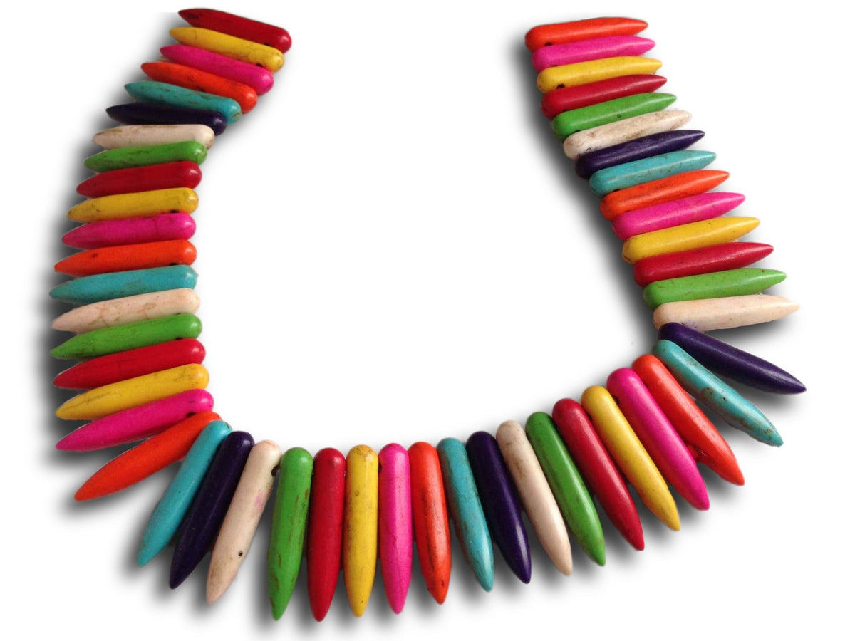 Synthetic Stone Beads 25 MM (20 Pieces) Spike Hole 1 MM Mixed Colors For Jewellery Making [ac-bds-00096-m1]