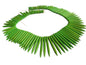 Synthetic Stone Beads 20 to 50 MM Long Range (1 String, 90 Beads) Spike Hole 1 MM Green 17 Inch For Jewellery Making [ac-bds-00096-m3]