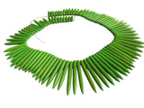 Synthetic Stone Beads 20 to 50 MM Long Range (1 String, 90 Beads) Spike Hole 1 MM Green 17 Inch For Jewellery Making [ac-bds-00096-m3]