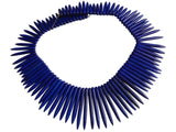 Synthetic Stone Beads 20 to 50 MM Long Range (1 String, 90 Beads) Spike Hole 1 MM Dark Blue 17 Inch For Jewellery Making [ac-bds-00096-m4]