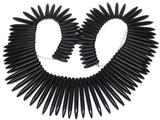 Synthetic Stone Beads 20 to 50 MM Long Range (1 String, 90 Beads) Spike Hole 1 MM Black 17 Inch For Jewellery Making [ac-bds-00096-m5]
