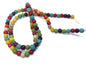 Synthetic Stone Beads 4 MM (1 String, 95-100 Beads) Round Hole 1 MM Mixed Colors 16 Inch For Jewellery Making [ac-bds-00097-m1]
