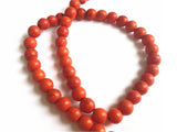 Synthetic Stone Beads 8 MM (1 String, 45-50 Beads) Round Hole 1 MM Orange 15 Inch For Jewellery Making [ac-bds-00099-m3]