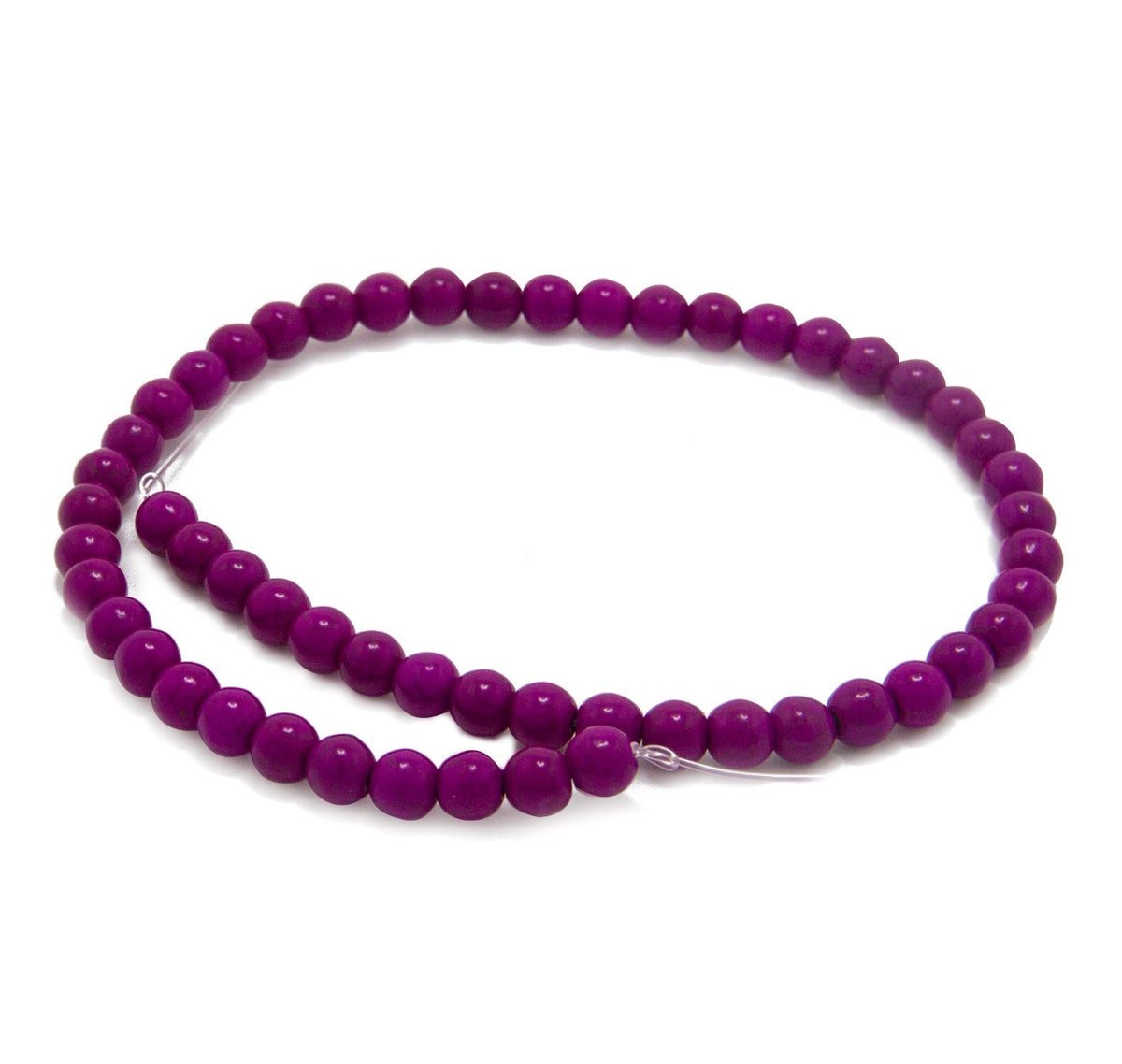 Synthetic Stone Beads 8 MM (1 String, 45-50 Beads) Round Hole 1 MM Purple 15 Inch For Jewellery Making [ac-bds-00099-m9]