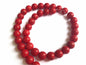 Synthetic Stone Beads 10 MM (1 String, 38-40 Beads) Round Hole 1 MM Red 15 Inch For Jewellery Making [ac-bds-00100-m3]