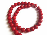 Synthetic Stone Beads 10 MM (1 String, 38-40 Beads) Round Hole 1 MM Red 15 Inch For Jewellery Making [ac-bds-00100-m3]