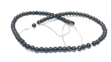 Plastic Imitation Glass Pearl Beads 4 MM (1 String, 75 Beads) Round Hole 1 MM Deep Bluish Grey  13 Inch For Jewellery Making [ac-bds-00104-m10]