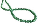Plastic Imitation Glass Pearl Beads 4 MM (1 String, 200 Beads) Round Hole 1 MM Green 31 Inch For Jewellery Making [ac-bds-00104-m1]