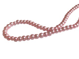 Plastic Imitation Glass Pearl Beads 4 MM (1 String, 200 Beads) Round Hole 1 MM Pink 31 Inch For Jewellery Making [ac-bds-00104-m4]