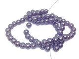 Plastic Imitation Glass Pearl Beads 6 MM (1 String, 130 Beads) Round Hole 0.8 MM Mild Lavendar 31 Inch For Jewellery Making [ac-bds-00105-m13]