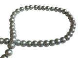 Plastic Imitation Glass Pearl Beads 6 MM (1 String, 130 Beads) Round Hole 0.8 MM Silver Color 31 Inch For Jewellery Making [ac-bds-00105-m3]