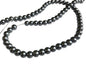 Plastic Imitation Glass Pearl Beads 6 MM (1 String, 130 Beads) Round Hole 0.8 MM Dark Grey 31 Inch For Jewellery Making [ac-bds-00105-m5]