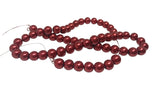 Plastic Imitation Glass Pearl Beads 8 MM (1 String, 100 Beads) Round Hole 1 MM Deep Red 31 Inch For Jewellery Making [ac-bds-00106-m13]