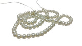 Plastic Imitation Glass Pearl Beads 8 MM (1 String, 100 Beads) Round Hole 1 MM Pearl White 31 Inch For Jewellery Making [ac-bds-00106-m14]