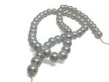 Plastic Imitation Glass Pearl Beads 8 MM (1 String, 100 Beads) Round Hole 1 MM White 31 Inch For Jewellery Making [ac-bds-00106-m1]