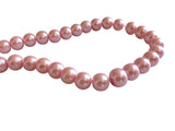 Plastic Imitation Glass Pearl Beads 8 MM (1 String, 100 Beads) Round Hole 1 MM Pink 31 Inch For Jewellery Making [ac-bds-00106-m6]