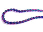 Glass Beads Twin Colors 9x6 MM (1 String, 100 Beads) Drum Hole 1 MM Blue & Dark Pink 31 Inch For Jewellery Making [ac-bds-00108-m2]