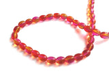 Glass Beads Twin Colors 9x6 MM (1 String, 100 Beads) Drum Hole 1 MM Dark Orange & Pink 31 Inch For Jewellery Making [ac-bds-00108-m4]