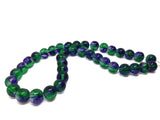 Glass Beads Twin Colors 8 MM (1 String, 100 Beads) Round Hole 1 MM Dark Purple & Green 31 Inch For Jewellery Making [ac-bds-00109-m1]