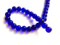 Glass Beads 8 MM (2 Strings, 38-40 Beads/String) Round Hole 1 MM Dark Blue 11 Inch For Jewellery Making [ac-bds-00110-m1]
