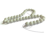 Glass Beads 8 MM (2 Strings, 38-40 Beads/String) Round Hole 1 MM White 11 Inch For Jewellery Making [ac-bds-00110-m6]