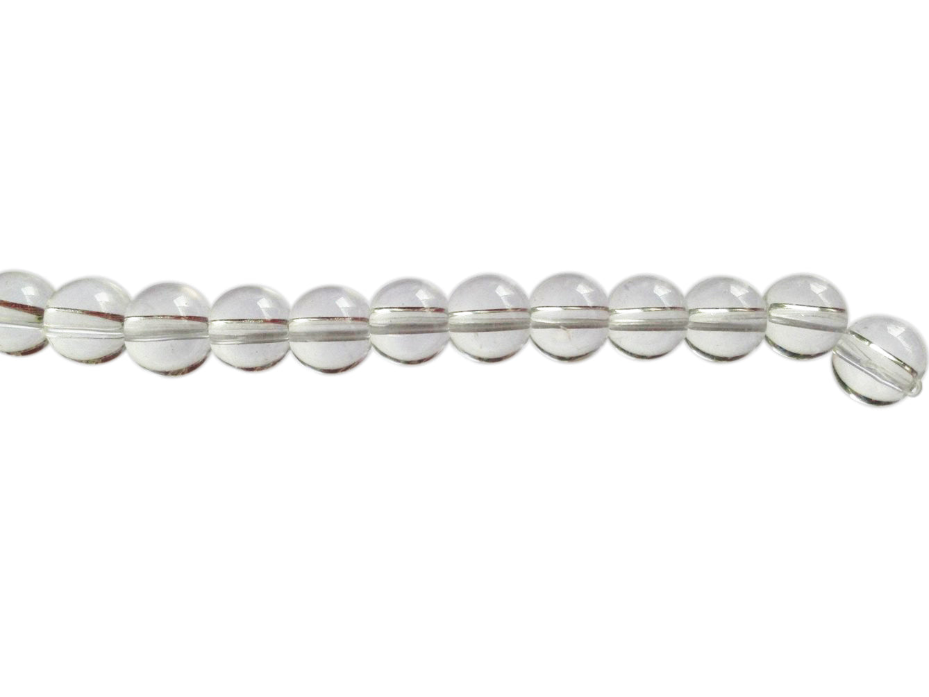 Glass Beads 8 MM (2 Strings, 38-40 Beads/String) Round Hole 1 MM Transparent Color 11 Inch For Jewellery Making [ac-bds-00110-m7]
