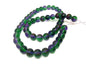 Glass Beads Twin Colors 6 MM (1 String, 130 Beads) Round Hole 1 MM Green & Purple With Mild Brown 30 Inch For Jewellery Making [ac-bds-00111-m1]