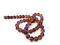 Glass Beads Twin Colors 6 MM (1 String, 130 Beads) Round Hole 1 MM Purple & Dark Orange 30 Inch For Jewellery Making [ac-bds-00111-m2]