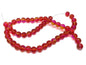 Glass Beads Twin Colors 6 MM (1 String, 130 Beads) Round Hole 1 MM Dark Pink & Dark Orange 30 Inch For Jewellery Making [ac-bds-00111-m5]
