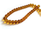 Glass Beads 6 MM (2 Strings, 48-50 Beads/String) Round Hole 1 MM Golden Brown(light) 13 Inch For Jewellery Making [ac-bds-00112-m1]