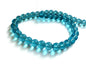Glass Beads 6 MM (2 Strings, 48-50 Beads/String) Round Hole 1 MM Sky Blue 13 Inch For Jewellery Making [ac-bds-00112-m6]