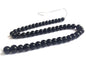 Glass Beads 6 MM (2 Strings, 48-50 Beads/String) Round Hole 1 MM Black 13 Inch For Jewellery Making [ac-bds-00112-m7]