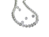Glass Beads 6 MM (2 Strings, 48-50 Beads/String) Round Hole 1 MM Transparent Color 13 Inch For Jewellery Making [ac-bds-00112-m8]