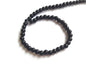 Glass Beads 4 MM (2 Strings, 80-85 Beads/String) Round Hole 0.5 MM Black 13 Inch For Jewellery Making [ac-bds-00113-m6]