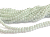 Glass Beads 4 MM (2 Strings, 80-85 Beads/String) Round Hole 0.5 MM White 13 Inch For Jewellery Making [ac-bds-00113-m7]