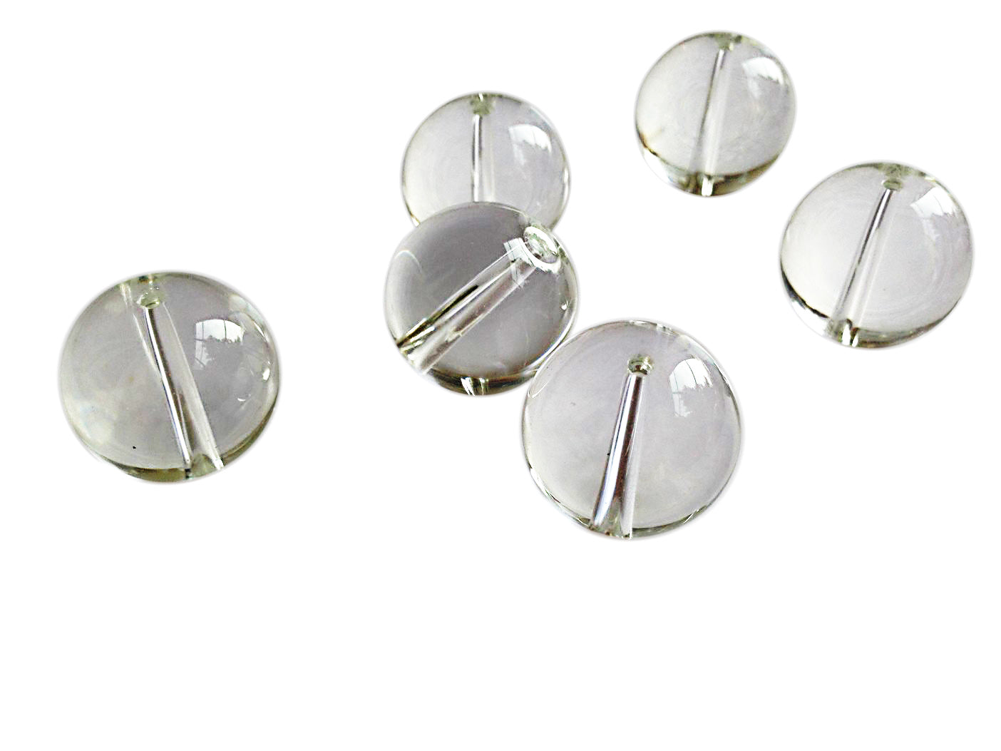Glass Beads 20 MM (1 String, 15-16 Beads) Round Hole 2 MM Transparent Color 14 Inch For Jewellery Making [ac-bds-00119-m1]