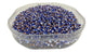 Striped Opaque 8/0 Glass Seed Beads 2.5x2 MM (800 Beads, 25 Grams Wt) Non-Uniform Round Hole 0.8 MM White Blue Brown For Jewellery Making [ac-bds-00120-m11]