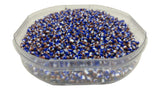Striped Opaque 8/0 Glass Seed Beads 2.5x2 MM (800 Beads, 25 Grams Wt) Non-Uniform Round Hole 0.8 MM White Blue Brown For Jewellery Making [ac-bds-00120-m11]