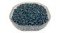 Striped Opaque 8/0 Glass Seed Beads 2.5x2 MM (800 Beads, 25 Grams Wt) Non-Uniform Round Hole 0.8 MM Black & Blue For Jewellery Making [ac-bds-00120-m14]