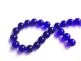 Glass Beads 10 MM (2 Strings, 28-30 Beads/String) Round Hole 1 MM Dark Blue 11 Inch For Jewellery Making [ac-bds-00122-m1]