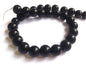 Glass Beads 10 MM (2 Strings, 28-30 Beads/String) Round Hole 1 MM Black 11 Inch For Jewellery Making [ac-bds-00122-m2]