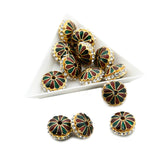 Antique Metal Beads Ethnic Enamel 15x8 MM Hole 2.5 MM Multicolor For Jewellery Making [ac-bds-00125-m1]