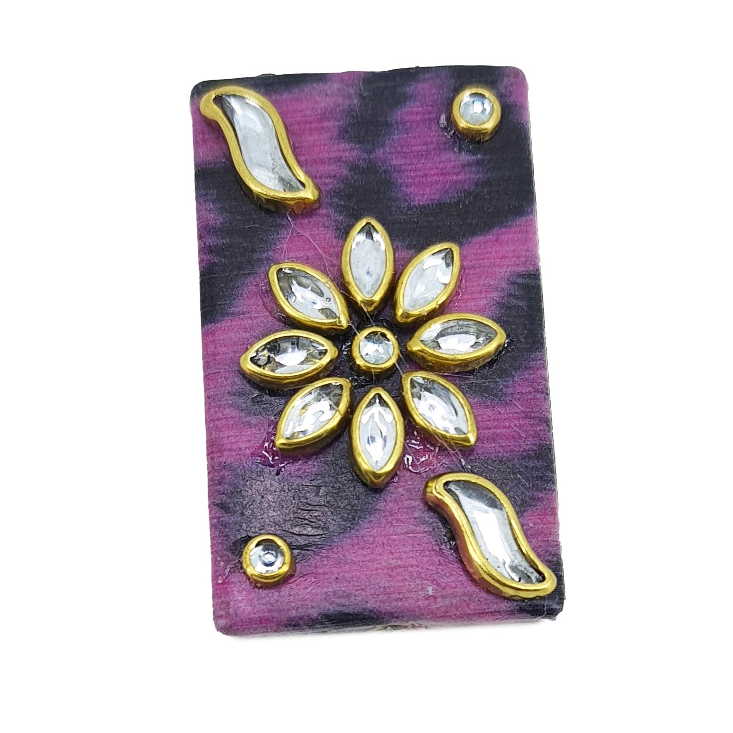 Acrylic Kundan Beads For Jewellery Making (3 Random Designs, 2 Pieces Each) (#Ot2)