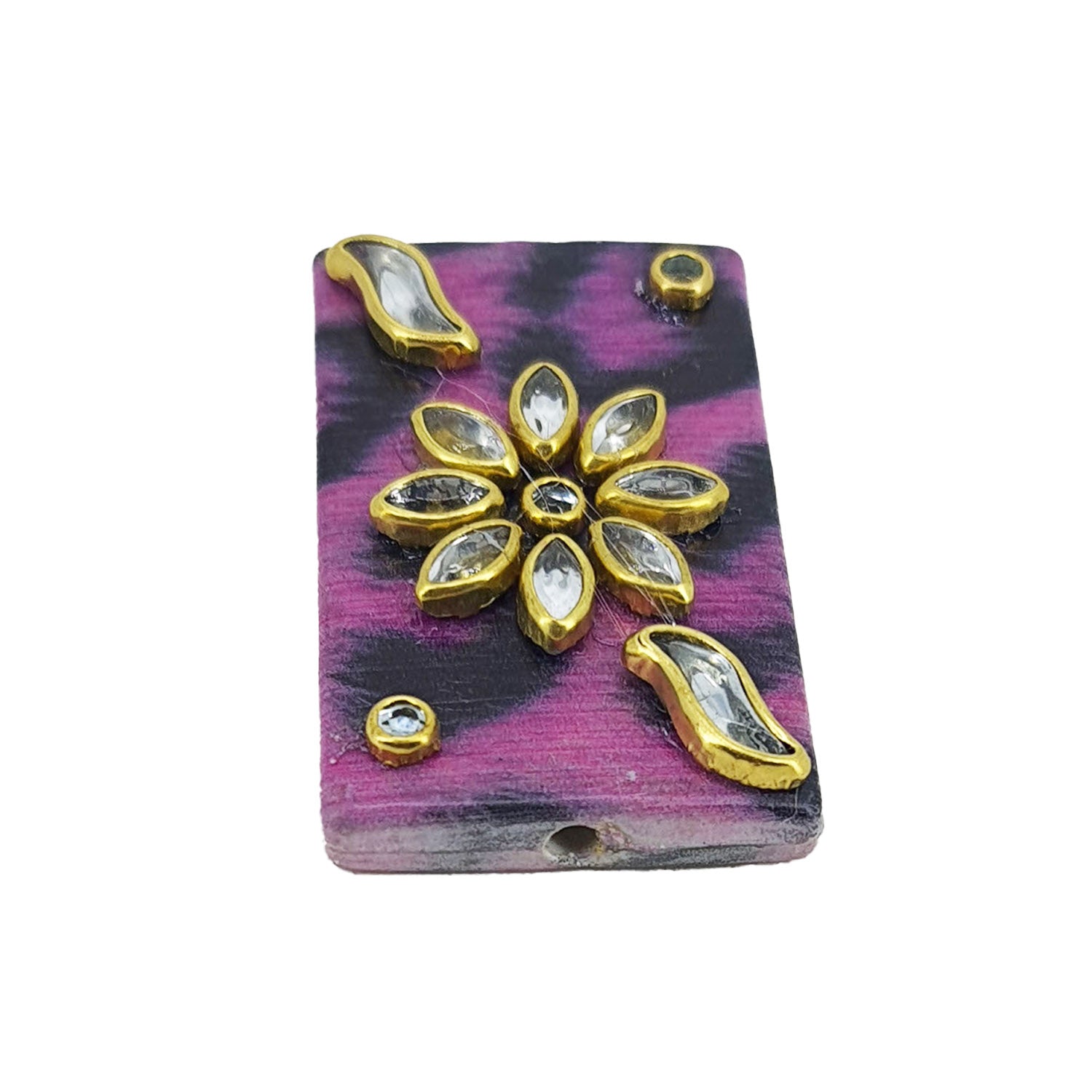 Acrylic Kundan Beads For Jewellery Making (3 Random Designs, 2 Pieces Each) (#Ot2)