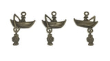 Jewelry Mini Pendant Alloy Craft Charms 29x18x4xmm Fish Man Boat Antique Bronze Color (Pack of 4 pieces) [ac-charm-00001-m104]
