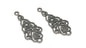 Jewelry Mini Pendant Alloy Craft Charms 41x18x3xmm Flat Drop Antique Silver Color (Pack of 10 pieces) [ac-charm-00001-m111]
