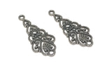 Jewelry Mini Pendant Alloy Craft Charms 41x18x3xmm Flat Drop Antique Silver Color (Pack of 10 pieces) [ac-charm-00001-m111]