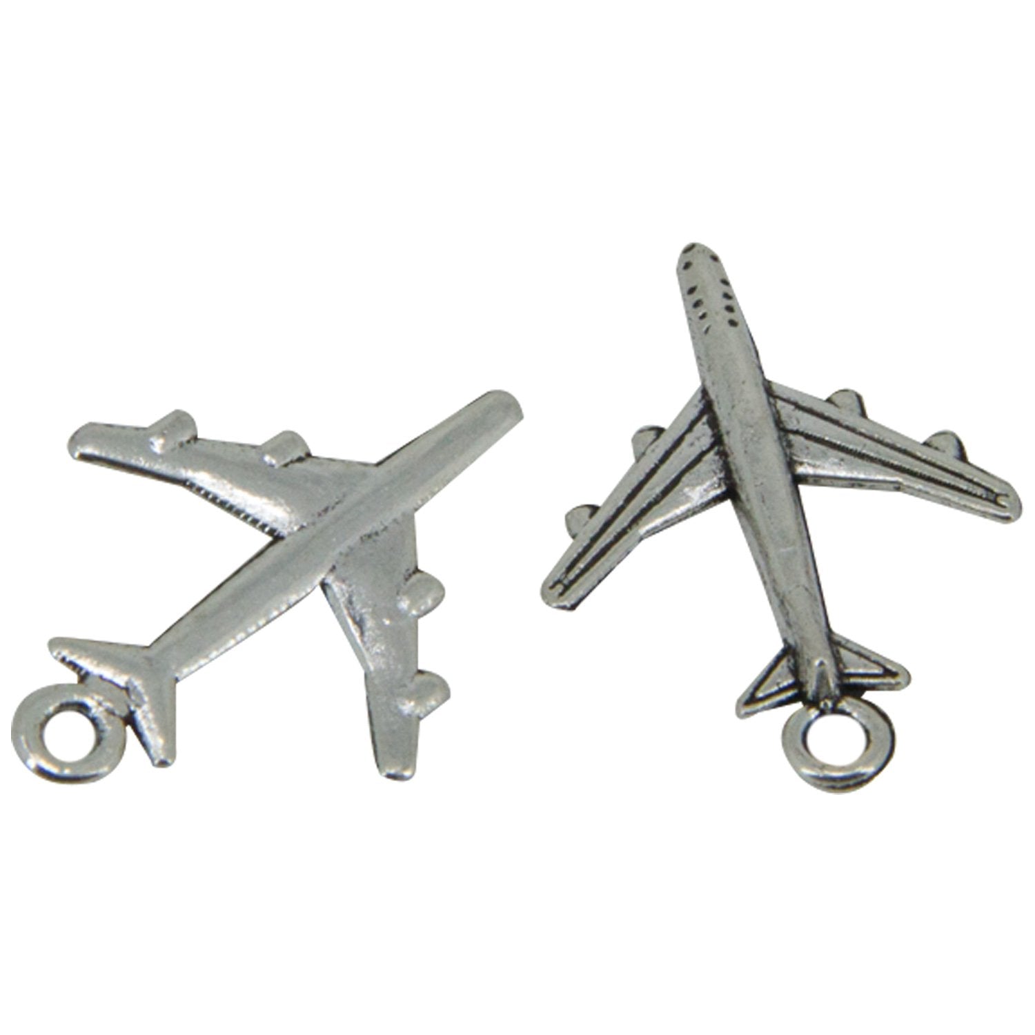 Jewellery Making Mini Pendant Alloy Craft Charms 22x16x3xmm Aeroplane Antique Silver Color (Pack of 10 grams, 17 pieces approx) [ac-charm-00001-m131]