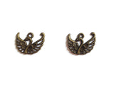 Jewelry Mini Pendant Alloy Charms 18x14x2xmm Bird Antique Bronze Color (Pack of 10 pieces) [ac-charm-00001-m19]