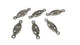 Jewelry Mini Pendant Alloy Charms 24x7x2xmm Flower Antique Silver Color (Pack of 10 pieces) [ac-charm-00001-m29]